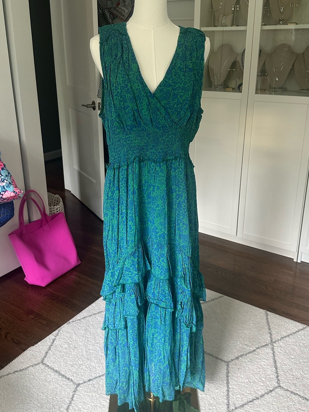 Like New Anthropologie Tiered Midi Dress With Pockets